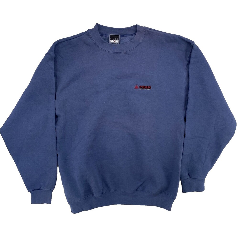 Vintage Peak Sport Crewneck Sweatshirt Size Large Blue Gorpcore Pullover USA